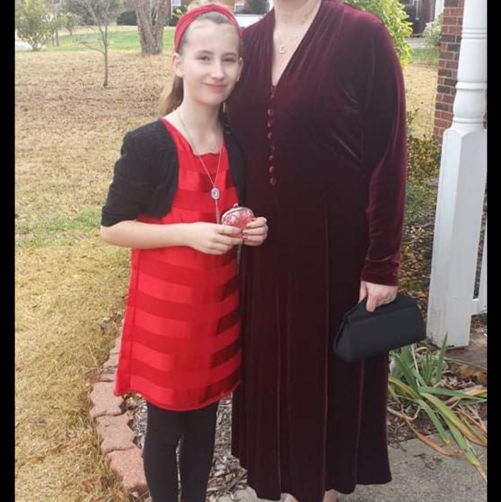 Girl's Holiday Dress, Red, Size 12